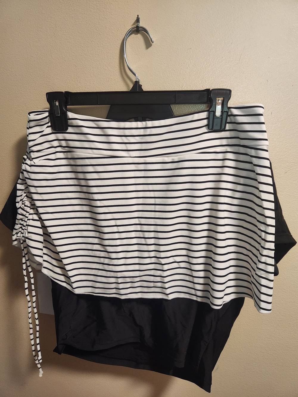 Women’s Black Swim Crop Top and stripe skirt - Picture 5 of 7